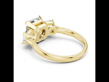 14K Yellow Gold Radiant & Emerald Lab-Grown Diamond Ring for Women | Everyday Wear | Pure Carat