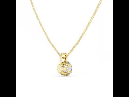 14K Rose Gold Round Lab-Grown Diamond Pendant for Women | Office Wear | Pure Carat
