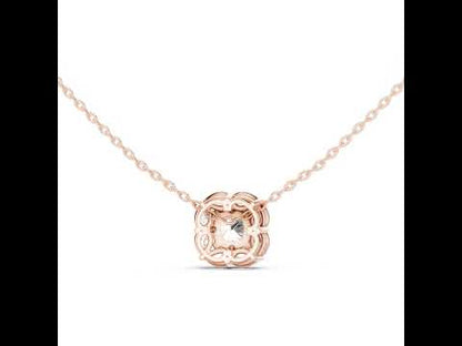 18K White Gold Pear & Cushion Square Lab-Grown Diamond Pendant for Women | Wedding Wear | Pure Carat