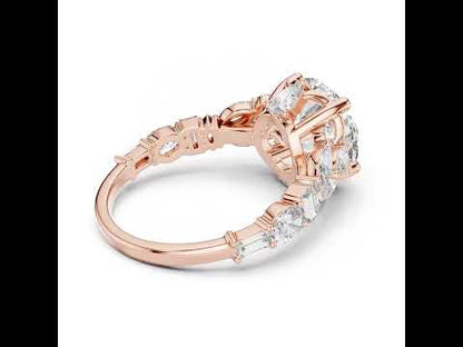 Women's Ring | Marquise, Oval & Round Lab-Grown Diamonds in 18K Yellow Gold – Pure Carat