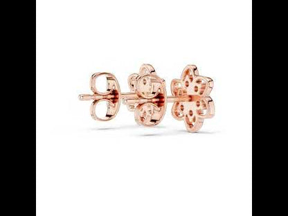 14K Yellow Gold Round Lab-Grown Diamond Earrings for Women | Bridal Wear | Pure Carat