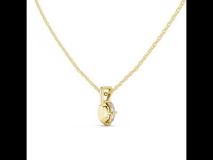 18K Yellow Gold Oval Lab-Grown Diamond Pendant for Women | Party Wear | Pure Carat
