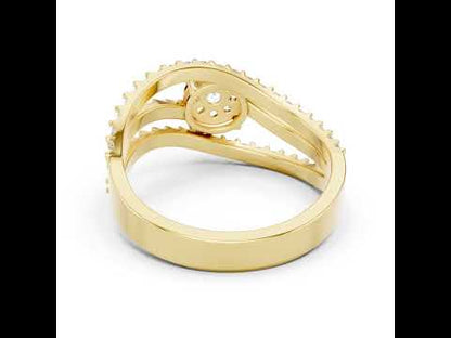 18K Yellow Gold Round Lab-Grown Diamond Ring for Women | Office Wear | Pure Carat