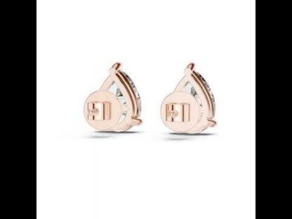 PureCarat 14K White Gold Pear Lab-Grown Diamond Earrings for Women