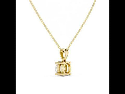14K Yellow Gold Round Lab-Grown Diamond Pendant for Women - Pure Carat