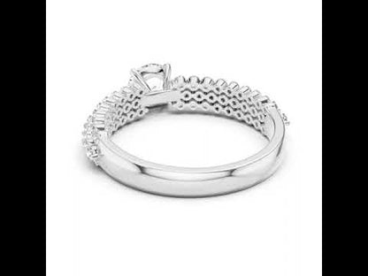 18K White Gold Round Lab-Grown Diamond Ring for Women – Wedding Collection - Pure Carat