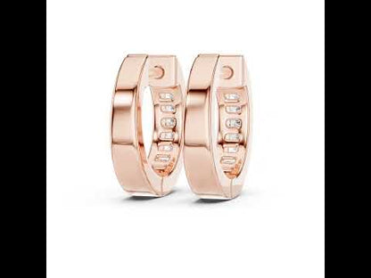 Elegant 18K Rose Gold Lab-Grown Round Diamond Earrings - Wedding Wear - Pure Carat