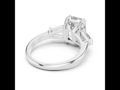 18K White Gold Princess Diamond Stud Ring for Women Party Wear Pure Carat