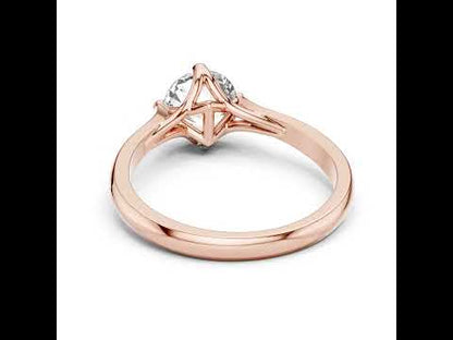 18K Yellow Gold Round Lab-Grown Diamond Drop Ring for Women | Everyday Wear | Pure Carat