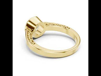 14K Rose Gold Round Lab-Grown Diamond Bridal Stud Ring – Pure Carat