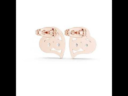18K Rose Gold Round Lab-Grown Diamond Wedding Earrings for Women | Pure Carat