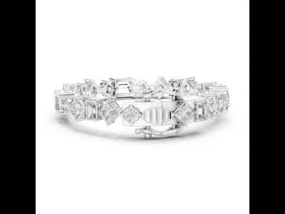 14k Yellow Gold Emerald/Princess/Round Lab-Grown Diamond Wedding Bracelet | Pure Carat