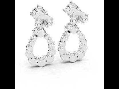 14K Yellow Gold Bridal Drop Earrings with Round Lab-Grown Diamonds for Women | Pure Carat