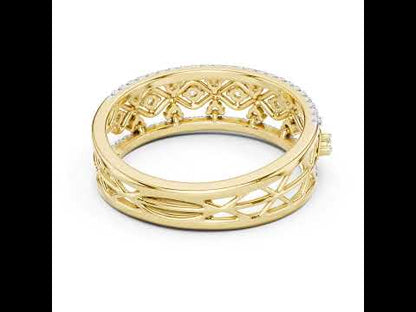 14K Yellow Gold Round Lab-Grown Diamond Stud Ring for Women | Bridal Wear | Pure Carat