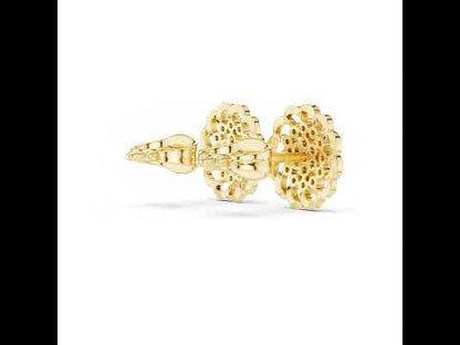 14K White Gold Round Lab-Grown Diamond Everyday Wear Earrings for Women | Pure Carat