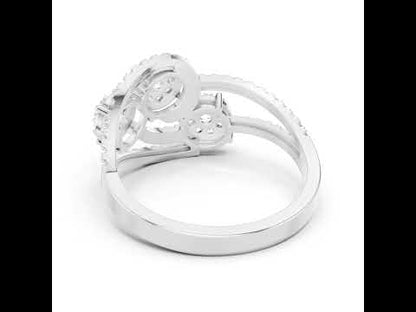 14K White Gold Round Lab-Grown Diamond Drop Ring for Women | Office Wear | Pure Carat