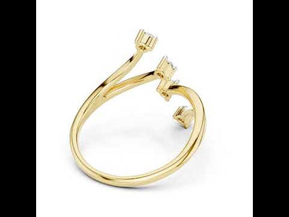 18K Yellow Gold Round Lab-Grown Diamond Stud Ring for Women | Party Wear | Pure Carat