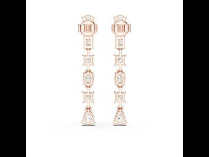 18K Rose Gold Princess/Pear/Oval Lab-Grown Diamond Stud Earrings | Wedding | Pure Carat