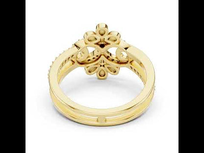 14K White Gold Round Lab-Grown Diamond Drop Bridal Ring for Women | Pure Carat