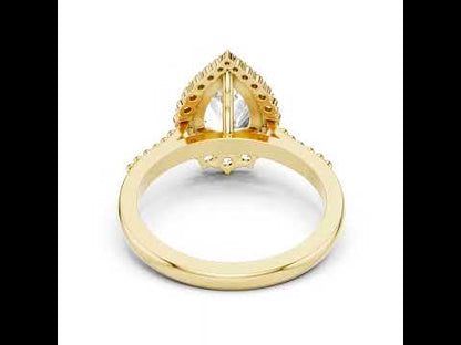 18K White Gold Round & Pear Lab-Grown Diamond Everyday Wear Ring for Women | Pure Carat