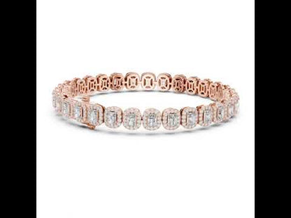 18k White Gold Radiant & Round Lab-Grown Diamond Anniversary Bracelet | Pure Carat