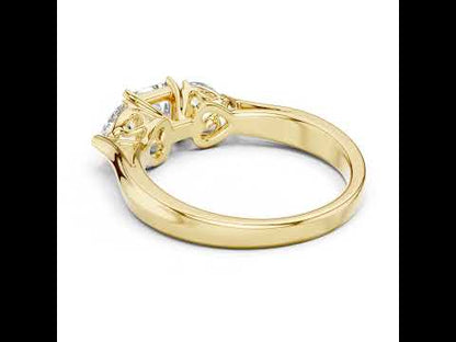 14K Yellow Gold Princess & Heart Lab-Grown Diamond Stud Ring| PureCarat