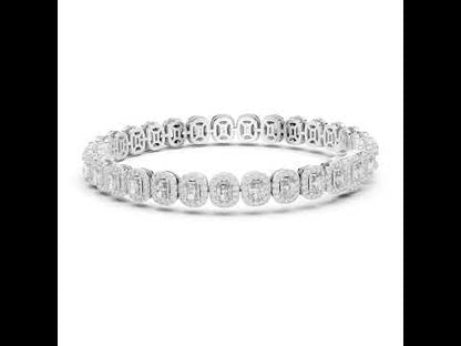 18k White Gold Radiant & Round Lab-Grown Diamond Anniversary Bracelet | Pure Carat