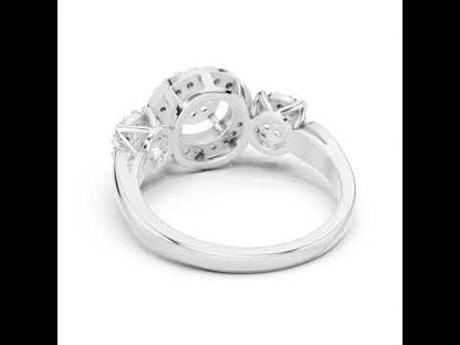 18K Rose Gold Round Lab-Grown Diamond Stud Bridal Ring for Women | Pure Carat
