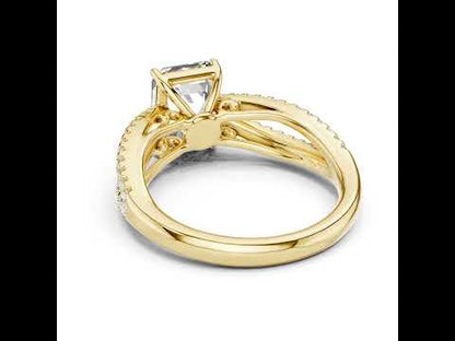 18K Yellow Gold Radiant & Round Lab-Grown Diamond Ring for Women | Pure Carat