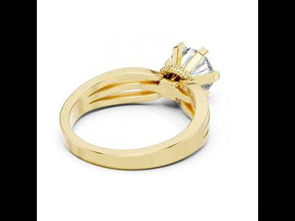 Round Lab-Grown Diamond Engagement Ring in 18K White Gold | PureCarat