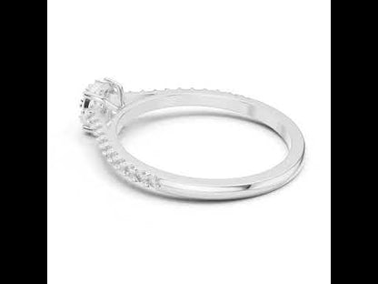 18K White Gold Round Lab-Grown Diamond Ring for Women | Everyday Wear | Pure Carat