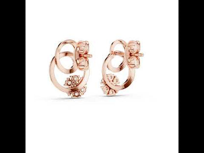 18K Rose Gold Round Lab-Grown Diamond Drop Earrings for Women | Office Wear | Pure Carat