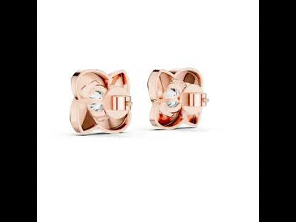 PureCarat 14K Rose Gold Round Lab-Grown Diamond Drop Earrings