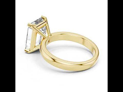 Emerald Lab-Grown Diamond Solitaire Ring in 18K Yellow Gold - Pure Carat