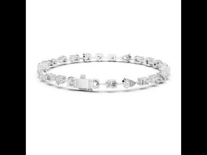 18k Rose Gold Emerald & Heart Lab-Grown Diamond Anniversary Gift Bracelet | Pure Carat