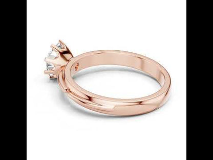 PureCarat 18K Yellow Gold Round Lab-Grown Diamond Engagement Ring