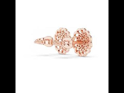 14K White Gold Round Lab-Grown Diamond Everyday Wear Earrings for Women | Pure Carat