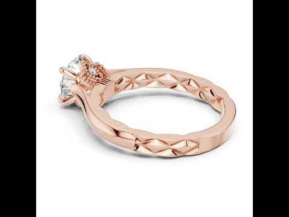 14K Yellow Gold Round Lab-Grown Diamond Ring for Women Office Wear Pure Carat