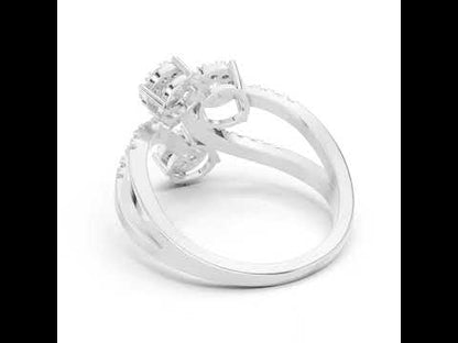 18K White Gold Round Lab-Grown Diamond Ring for Women | Party Wear | Pure Carat