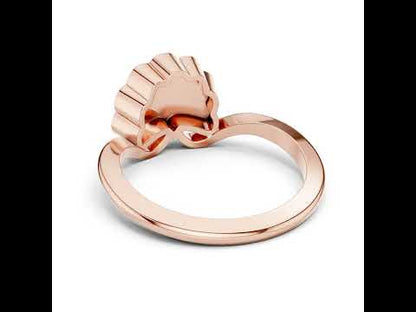 14K Rose Gold Round Lab-Grown Diamond Drop Ring for Women | Everyday Wear | Pure Carat