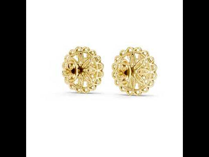 18K Yellow Gold Round Lab-Grown Diamond Earrings for Women | Wedding Wear | Pure Carat