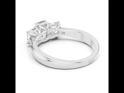 Princess & Emerald Lab-Grown Diamond Engagement Ring in 18K Yellow Gold