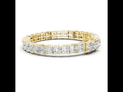 18k Yellow Gold Princess Lab-Grown Diamond Party Wear Bracelet for Women | Pure Carat
