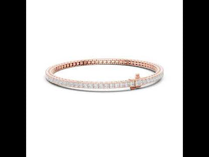 14K Rose Gold Princess Cut Lab-Grown Diamond Bracelet for Women – Office Wear - Pure Carat