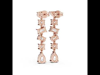 18K White Gold Pear/Oval/Emerald Diamond Stud Earrings for Women | Office Wear | Pure Carat