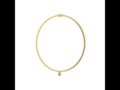 14k Yellow Gold Pear/Round Lab-Grown Diamond Everyday Wear Necklace for Women | Pure Carat