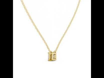 14K Rose Gold Emerald Square Lab-Grown Diamond Pendant for Women | Wedding Wear | Pure Carat