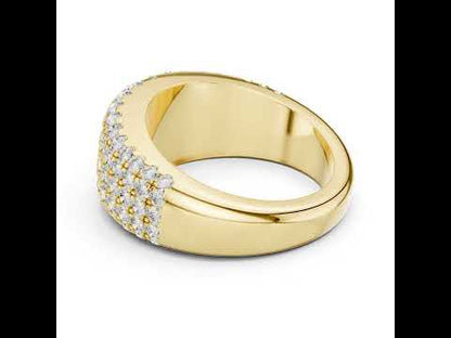Pure Carat 18K Yellow Gold Round Cut Lab-Grown Diamond Drop Ring for Women – Office Wear