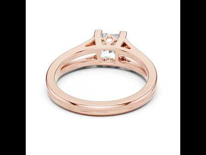 Princess Cut Lab-Grown Diamond Stud Ring in 18K Rose Gold for Women - Pure Carat