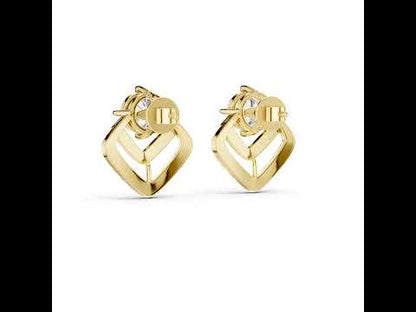 Everyday Wear Round Lab-Grown Diamond Earrings in 14K Yellow Gold